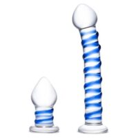 2-PC Glass Dildo & Butt Plug Set