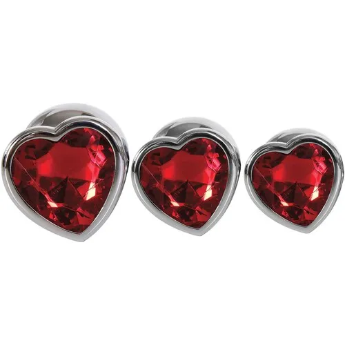 Adam & Eve Three Hearts Gem Anal Plug Set