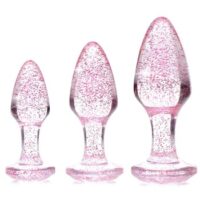 Booty Sparks Pink Glitter Gem Butt Plug Set