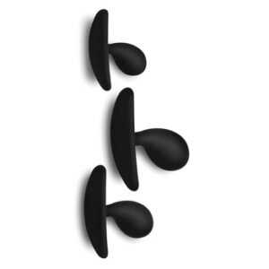 Dark Droplets 3 Piece Silicone Anal Trainer. silicone prostate training plug set